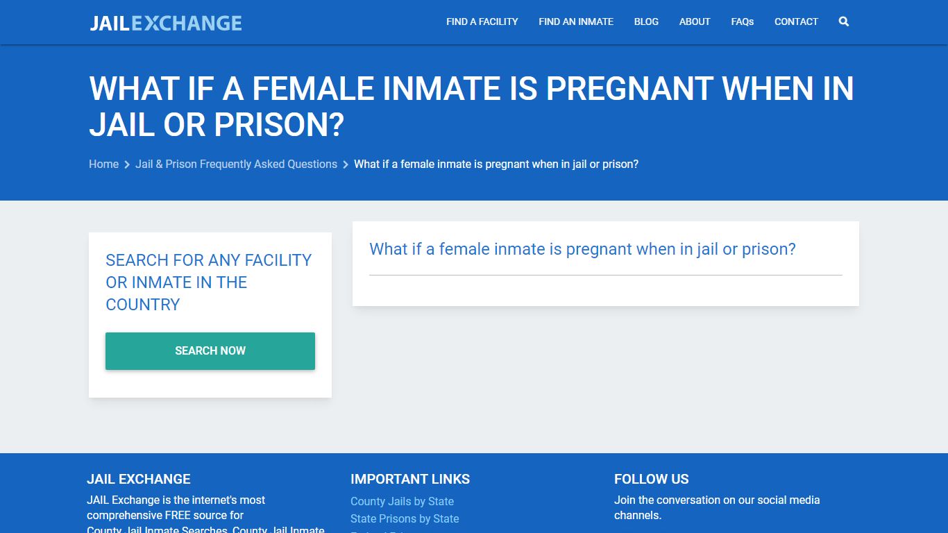 What if a female inmate is pregnant when in jail or prison? - Jail Exchange