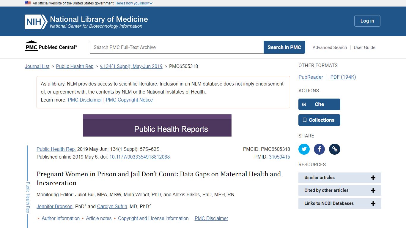Pregnant Women in Prison and Jail Don’t Count: Data Gaps on Maternal ...